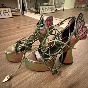 Shimmering Butterfly Platform Heels